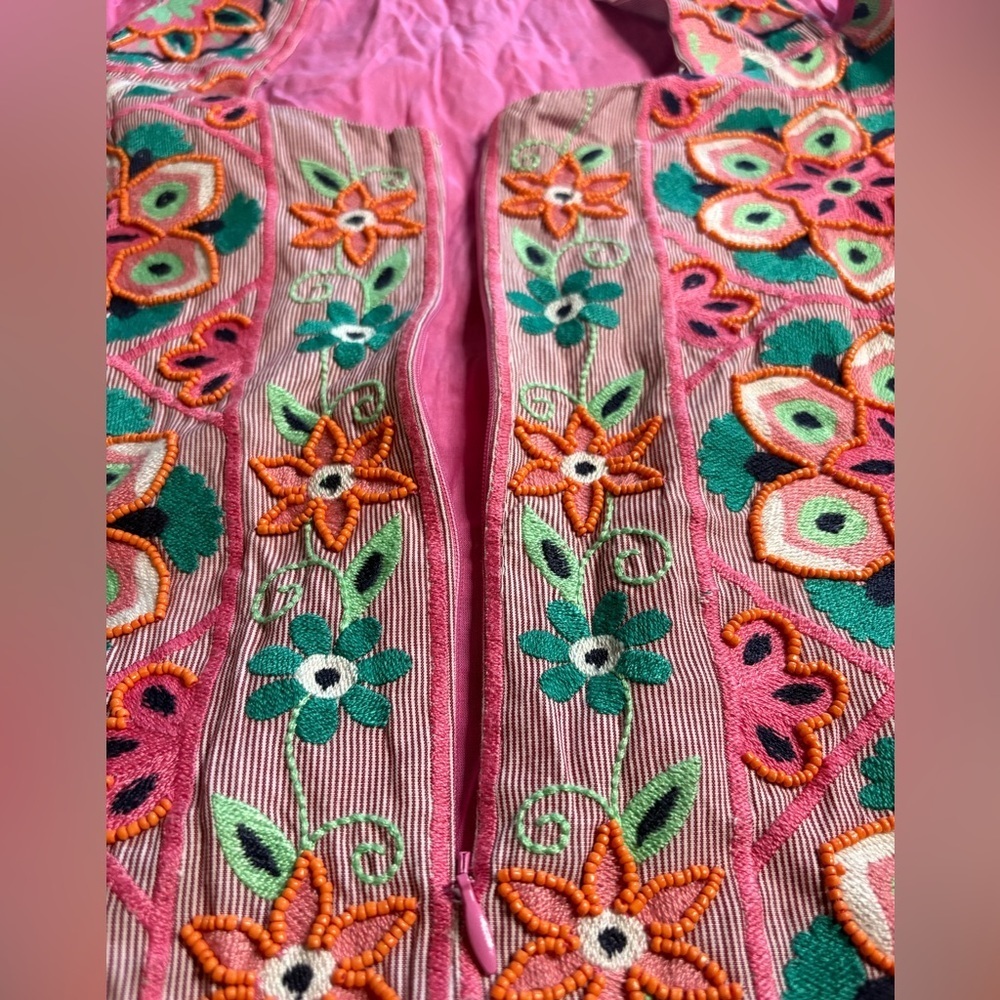 NWT Anthropologie- Embroidered and Beaded Mini Shift Dress. Size 14 - Picture 11 of 16
